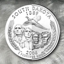 Design for the US Mint¹s 50 State Quarter Program, South Dakota reverse
